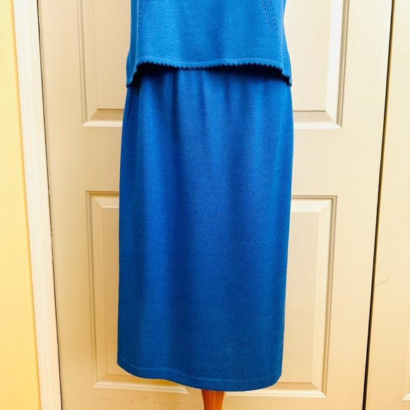 St John Collection Santana Knit Suit Top Sz 12 Shell Large & Skirt Sz 14 - Picture 9 of 15